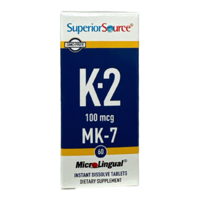 Superior Source - Vitamin K2 100mcg MK7. 60 Instant Dissolve Tablets.