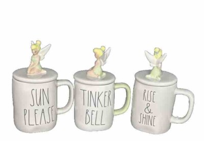 Rae Dunn Disney ''Pixie Magic'' Tinker Bell Ceramic Mug Wing Handle PriceFor1