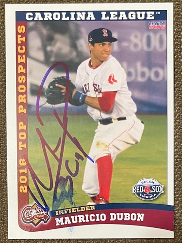2016 Auswahl - #23 Mauricio Dubon Autogramm Salem Red Sox Blue Tinte MiLB MLB