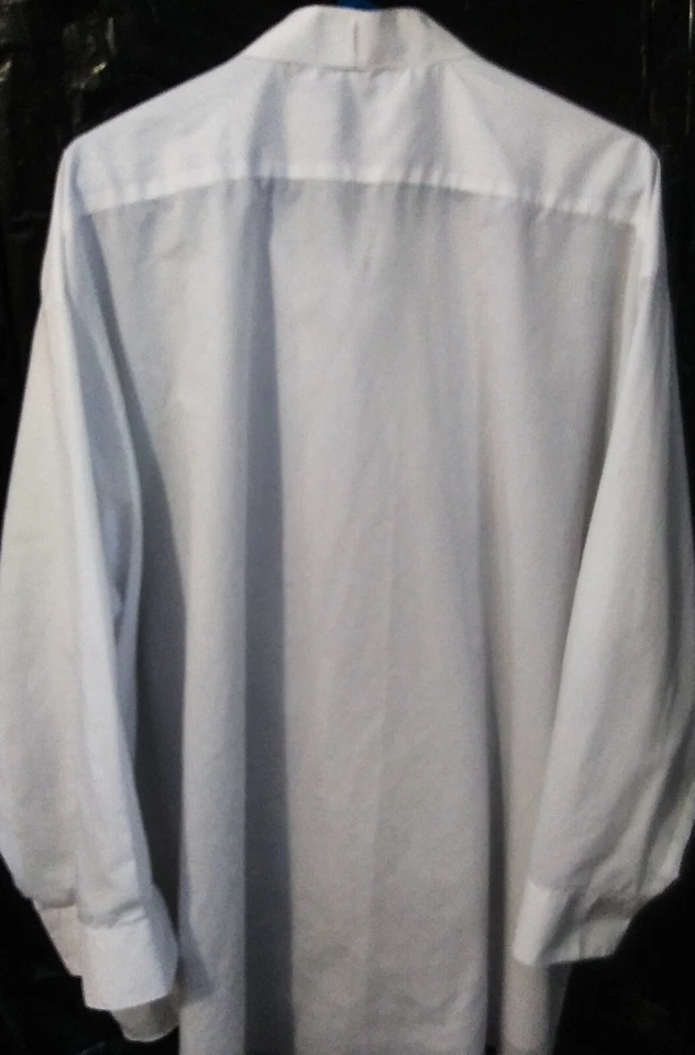 Camisa de vestir formal y esmoquin plisada blanca Chaplin para hombre 4XL 33-34 tela importada Foto 4 de 4