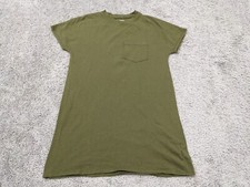 Madewell Shirt Dress Womens Small Sheath Army Green Chest Pocket Short Sleeve