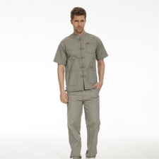 Men Summer Outfit 2-Piece Set Short Sleeve Shirt and Pants Sweatsuit Cargo Set