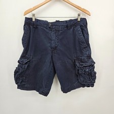 Y2K Polo Ralph Lauren Cargo Shorts Men's Size 34 Navy Blue Military Paratrooper
