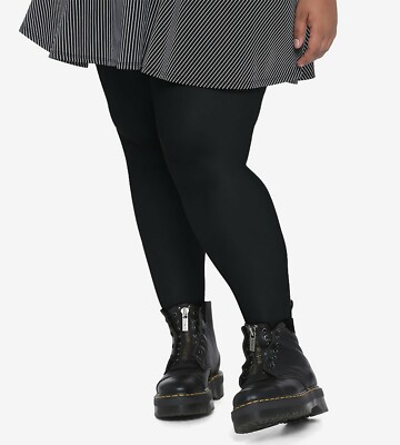 QUALITY PLUS SIZE BLACK OPAQUE SPANDEX TIGHTS 1X-6X COMPARABLE 2 TORRID