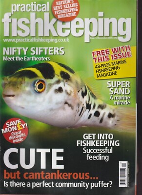 Puffer Fish Cover Practical Fishkeeping Magazine Dec 2007~Festae Cichlid Feature