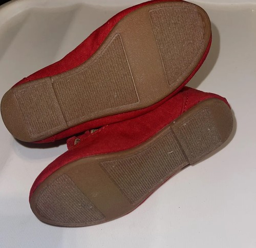 Old Navy Red Suede Bow Ballerina Shoes Toddler Girl's Size 7 No Tags - Picture 6 of 12