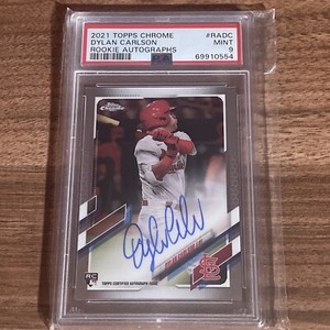 2021 Topps Chrome Rookie Autographs #140 Dylan Carlson RC PSA 9