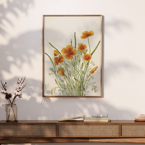 Mexican Poppy by Mary Vaux Walcott (1925) Premium Wall Art Poster Print - Picture 6 of 12