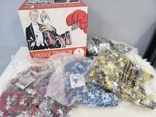 OPEN BOX - 4 PUZZLES art deco vintage fashion women ladies flamingo sortilgeges