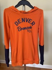 Girls NFL Team Apparel DENVER BRONCOS Orange  Navy sweatshirt Large 14 NWOT