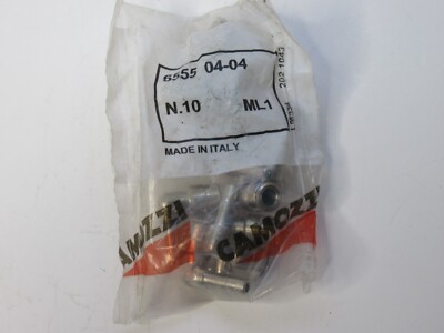 (NEW - Pack 10) CAMOZZI 6555 04-046555 Nickel Plated 1/4'' Plug-In Elbow Fitting
