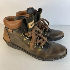 Pikolinos Walking Hiking Ankle Boots Soft Brown Leather Lace up EU41 US10