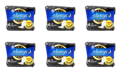 Always Ultra Secure Night Binden mit Flügeln Größe 4 , 6x6 Pads EAN8001841737416
