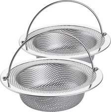 Kitchen Sink Strainer Stainless Steel 4.5" Drain Strainer with Handle, 2PCS
