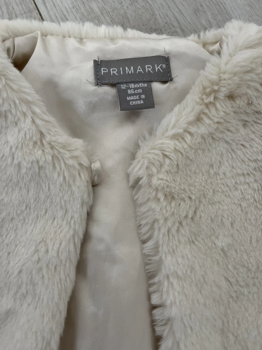 Primark Cream Faux Fur Gilet 12 18 Months Body Warmer Excellent Condition