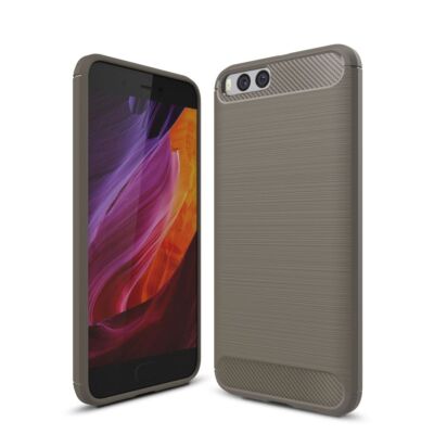 Xiaomi Mi 6 TPU Case Carbon Fiber Optik Brushed Motiv Schutz Hülle Bumper Grau