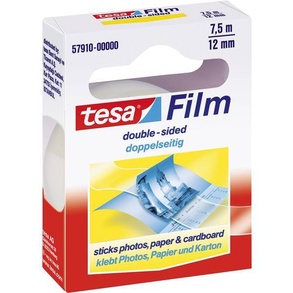 Tesa 57910 nastro biadesivo tesafilm trasparente l x 7.5 m 12 mm 1