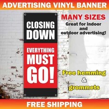 CLOSING DOWN EVERYTHING MUST GO Advertising Banner Vinyl Mesh Sign Sale shop