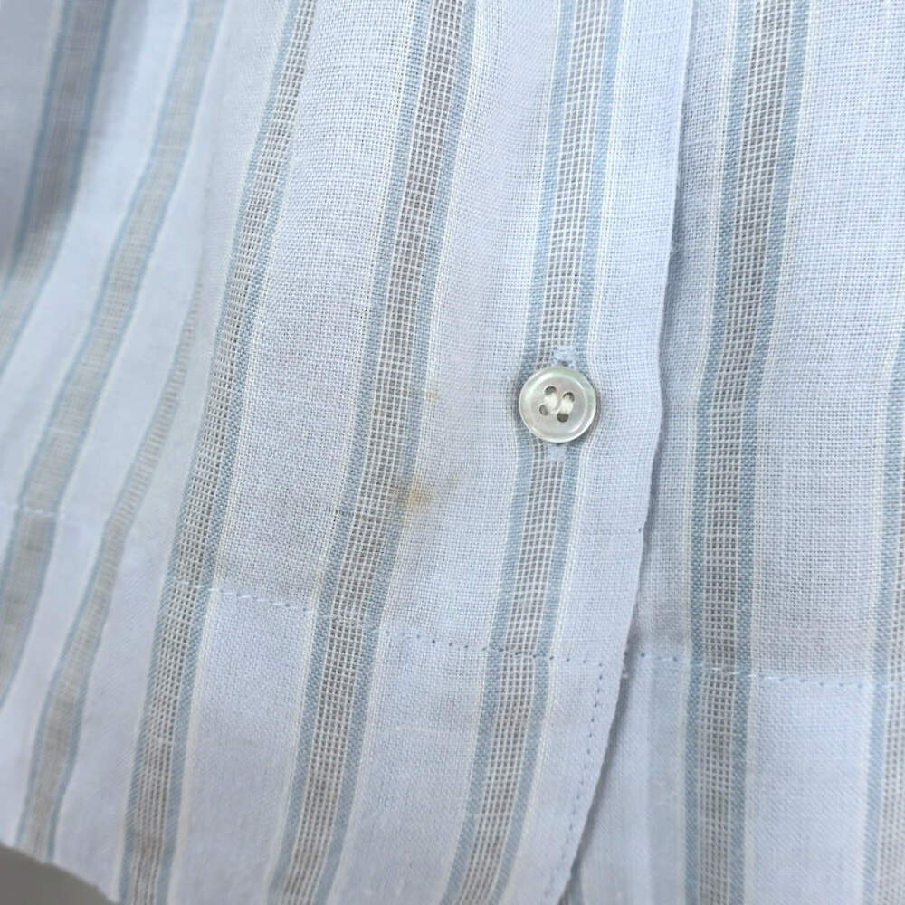 Doen Ruffled Collar Button Down Blouse Light Blue… - image 2