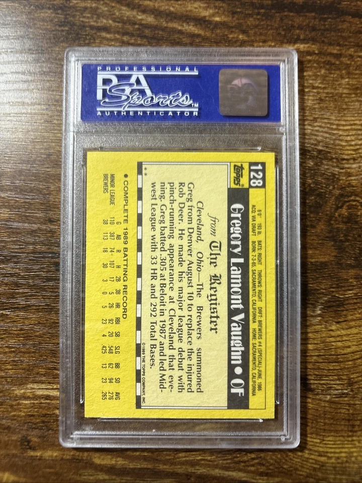 1989-90 Topps Major League Debut 1989 - Greg Vaughn #128 (RC) - Image 2 of 2