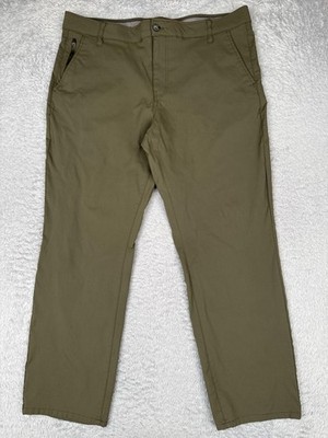 Weatherproof Vintage Pants Mens 38x29 Green Chino Stretch Regular Fit Casual