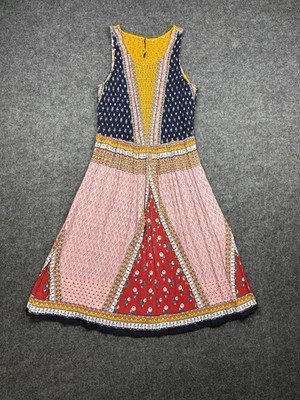 Patrons of Peace Tank Dress Woman s S Patchwork Smocked Mini Hippie Boho