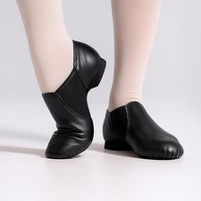 Unisex 006 PU Leather Upper Slip-on Jazz Shoe for Women and Men's Dance