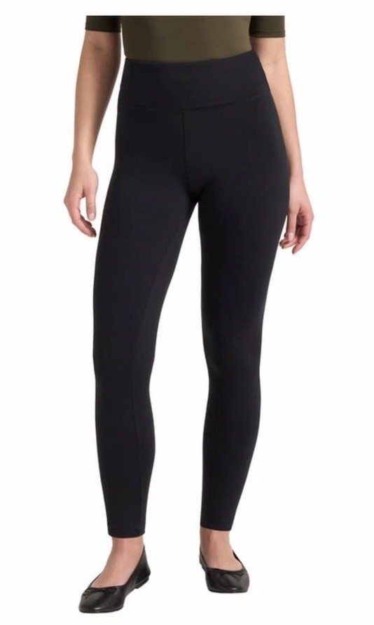 Black leggings Casual Pants No Pockets Sz Large Thick Trouser Matty M