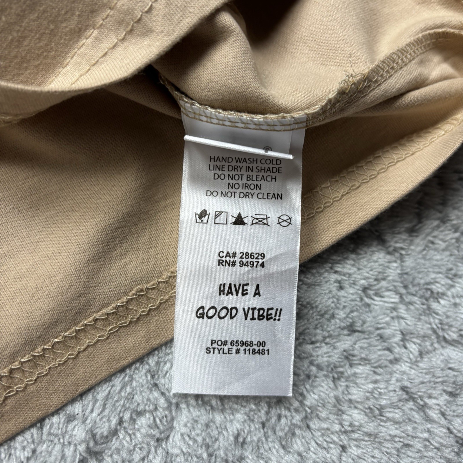 Stüssy printed T-shirt men's with back print | S | beige image 7