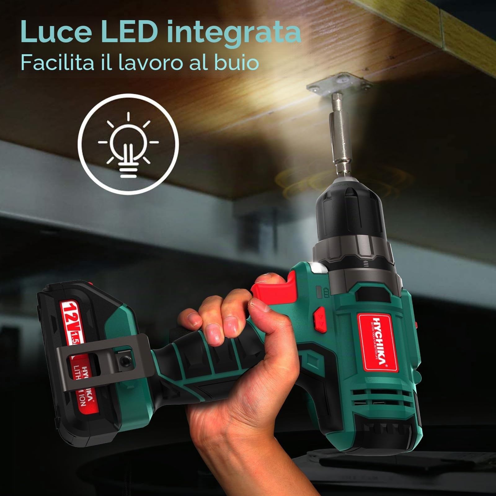 Trapano Avvitatore HYCHIKA 12V 30 Nm foto 6