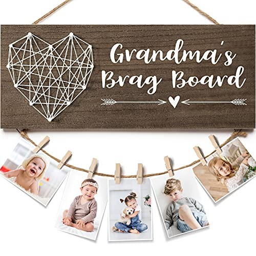 Grandma's Brag Board Grandma Gifts, Christmas Gifts for Grandma Walnut Brown