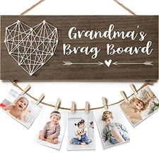 Grandma's Brag Board Grandma Gifts, Christmas Gifts for Grandma Walnut Brown