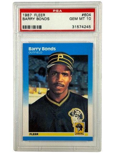 1987 Fleer Barry Bonds #604 RC PSA 10 