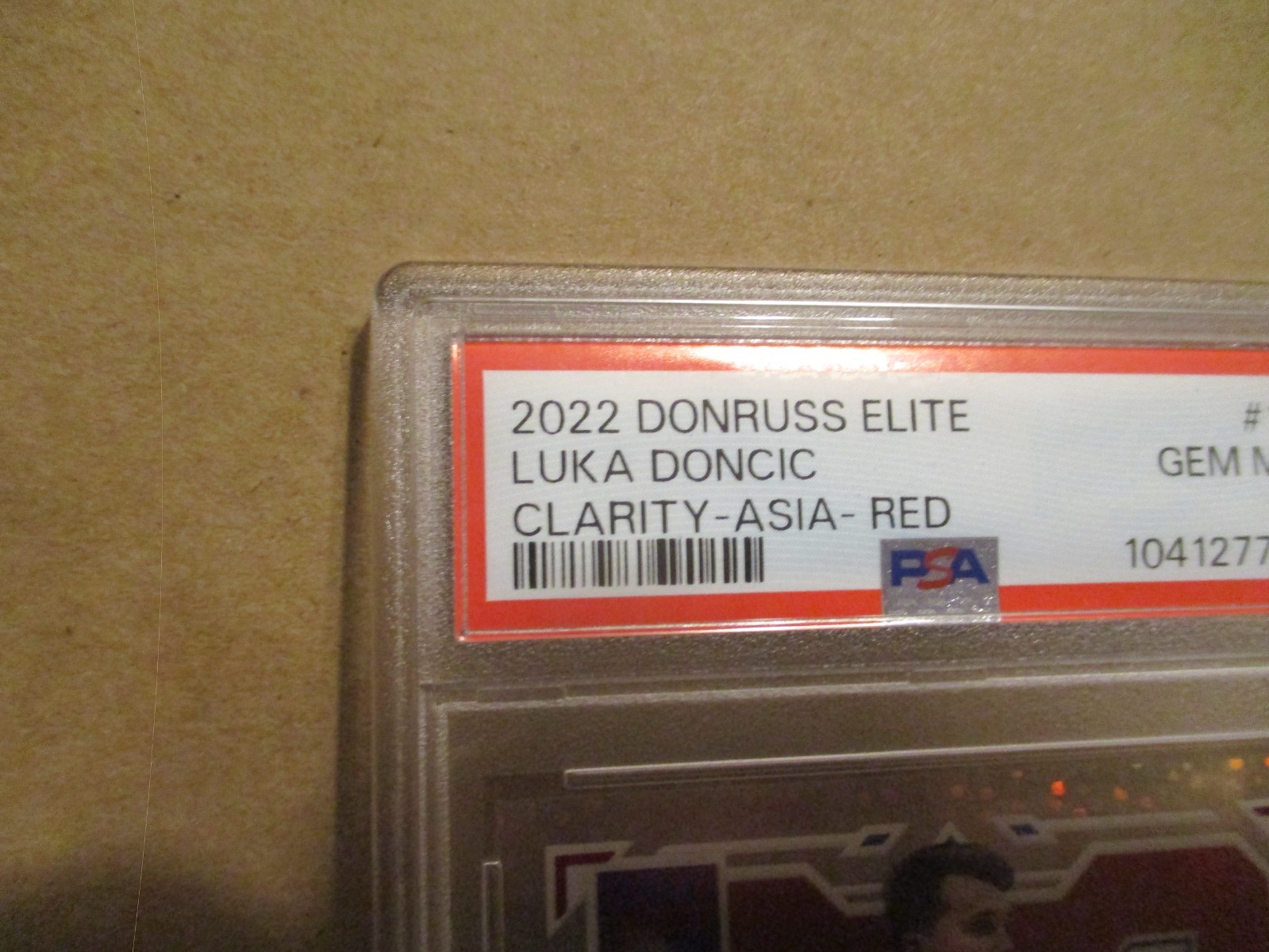 2022-23 DONRUSS ELITE LUKA DONCIC #16 CLARITY ASIA RED CASE HIT PSA 10 GEM MINT! view 3