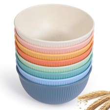 becutlery Reusable Bowls Set Unbreakable Cereal Bowls,24 OZ Wheat Straw Fiber Li