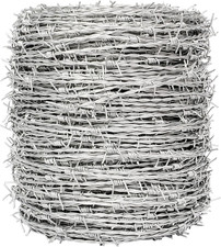 Real Barbed Wire 1320FT, 4 Point Barbed Wire Roll 18 Gauge for Craft