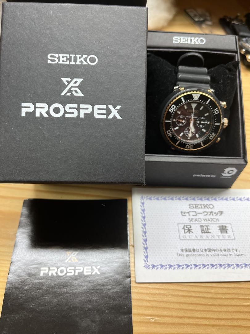 時計 SEIKO Prospex Diver LOWERCASE V175-0DV0 Seiko Prospex V175-0Dv0 Black Solar Chronograph Diver's