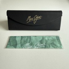 MAUI JIM Authentic Eyeglasses Case Sunglasses Black Gold Magnetic Flap Inc Cloth