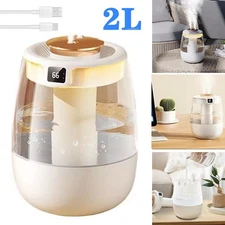 For Bedroom 2L Humidifiers Ultrasonic Warm & Cool Mist LED Humidifier Top Fill