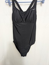 Nike One Piece Swimsuit Women Medium Black Racerback Athletic Swim