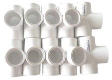 10X - Lasco 3/4" Slip Tee Sch 40 PVC Pipe Fitting 401007