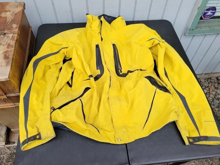 Columbia Jacket Mens XL Yellow Titanium Interchange Omni-Tech Ski Snow Hooded