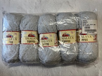 HIMALAYA TOFFEE YARN LOT OF 5 SKEINS COLOR 73516 LIGHT BLUE/GRAY NEW