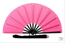 Dark Pink Clack Fan: Oversized Folding Hand Fan