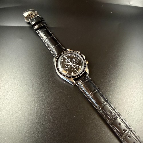 LEDER FALTSCHLIESSE UHRENARMBAND FÜR OMEGA TUDOR TAG HEUER SEIKO 18 20 22mm - Bild 3 von 9