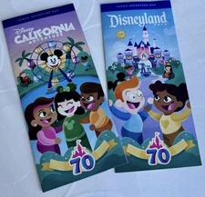 Disneyland DCA Park Family Adventure Map 2025 70th Anniversary Disney Guide Kid