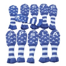 11pcs Knit Golf Head Cover Set Fit Iron Club Head Covers 3 9,P,S,L,A Number