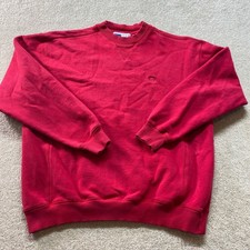 Fila Sweatshirt Mens Large Red Crewneck Small Logo Classic Comfort