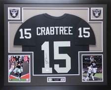 Michael Crabtree Autographed & Framed Black Raiders Jersey Auto JSA COA