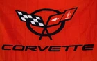 CORVETTE RED  FLAG 3X5 POLYESTER